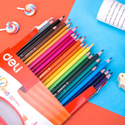 Deli EC00120 Plastic Color Pencil, 24 Pieces, Multicolor