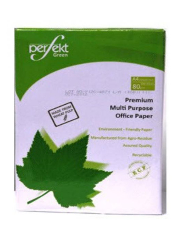 Perfekt Green Eco Friendly Printing/Photocopy Paper, A4 80gsm, 500 Sheets In A Ream, White