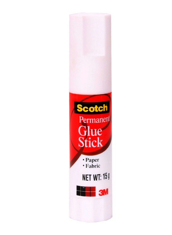 3M Scotch 6015-20D Permanent White Glue Stick, 20 Pieces x 15gm, White