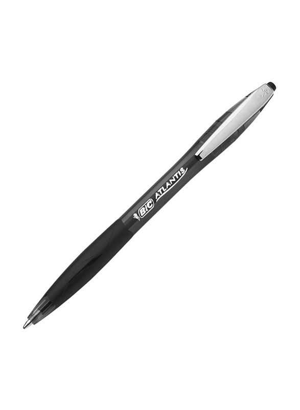 BIC Atlantis Soft Retractable Medium Point Ball Pen, Black