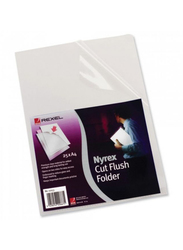 Rexel 12153 Nyrex Cut Flush Folder, A4 Size, 100 Pieces, Clear