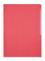 Durable 2339-03 PVC L-Shaped Transparent File Folder, A4 Size, 50 Pieces, Red