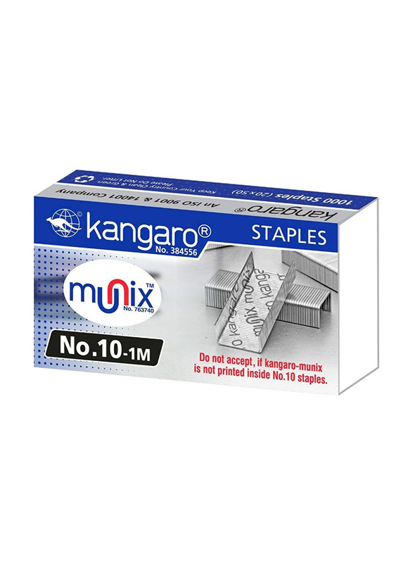 

Kangaro Stapler Pin No. 10 1M, 1000 Pieces, Silver