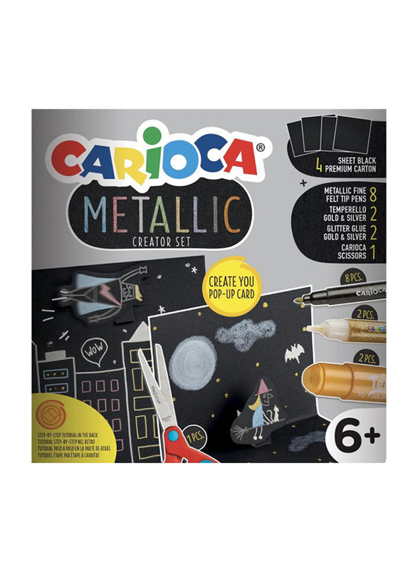 Carioca Metallic Pop Up Creator Toys Set, 17 Pieces, Ages 6+, Multicolour