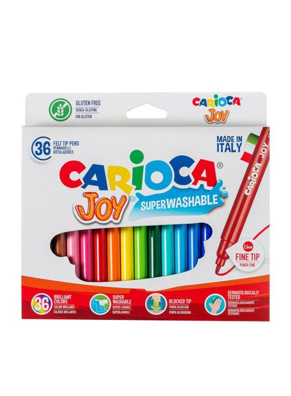 Carioca Joy Box Felt Tip Colored Pen Set, 36 Piece, Multicolour