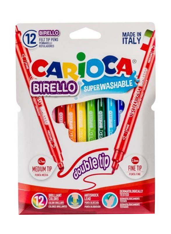 Carioca Birello Box Felt Tip Colored Pen Set, 12 Piece, Multicolour