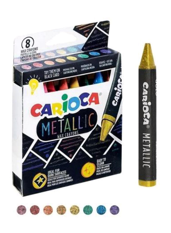 Carioca Metallic Wax Crayon Set, 8 Piece, Multicolour