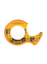 3M Scotch 136 Double Sided Tape with Dispenser, 12.7mm x 6.3 meters, Clear