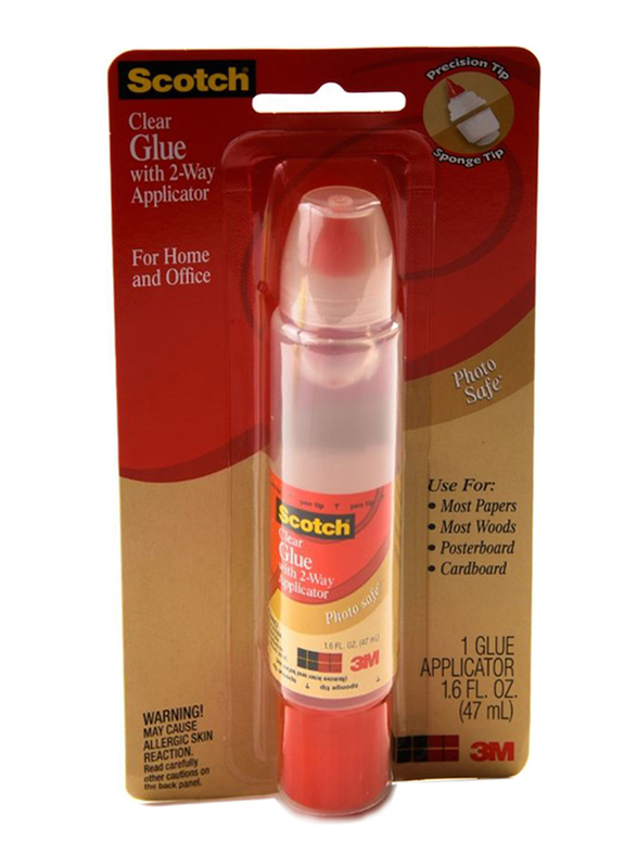 3M Scotch 6050 Clear Glue with 2Way Applicator, 47ml, Clear