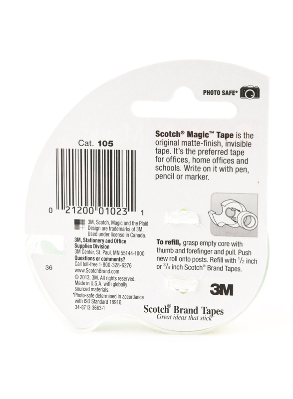 3M Scotch 105 Magic Tape with Plastic Dispenser, Green