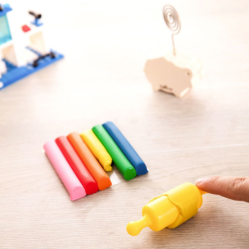 Deli D75011 Plasticine Clay, 6 Pieces, 60 grams, Multicolor