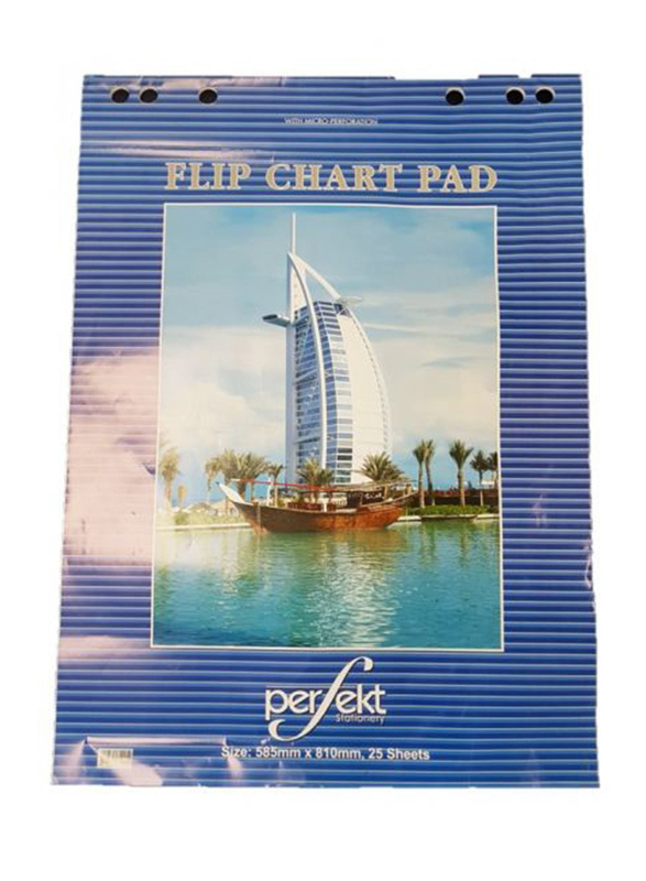 Perfekt Flip Chart Pad Set, 80g, 25-Pieces, White