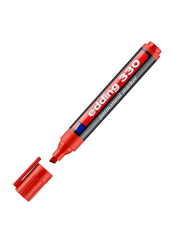 Edding E-330 Permanent Marker with Chisel Nib, Red