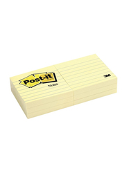 3M Post-it 630SS Lined Sticky Notes, 76 x 76mm, 12 x 100 Sheets, Yellow