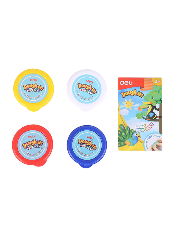 Deli ED85000 Soft Clay, 4 Pieces, Multicolor