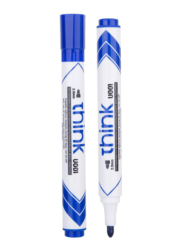 Deli U00130 White Board Marker, 12 Pieces, Blue
