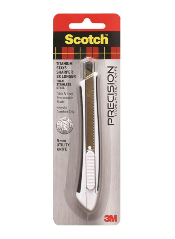 3M Scotch TI-KS Titanium Utility Precision Knife Blade, 9mm Blade, White/Brown