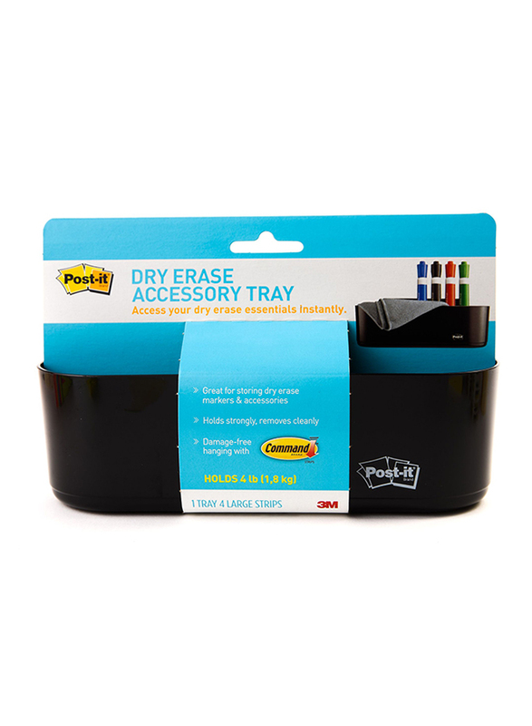 3M Post-It Dry Deftray Erase Tray, Black