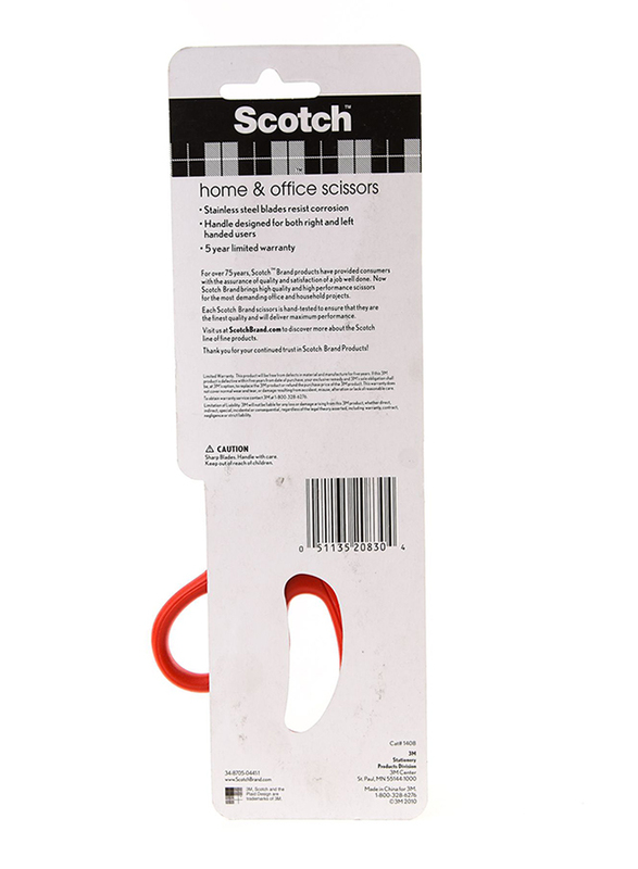 3M Scotch 1408 8-inch Household Scissor, Red