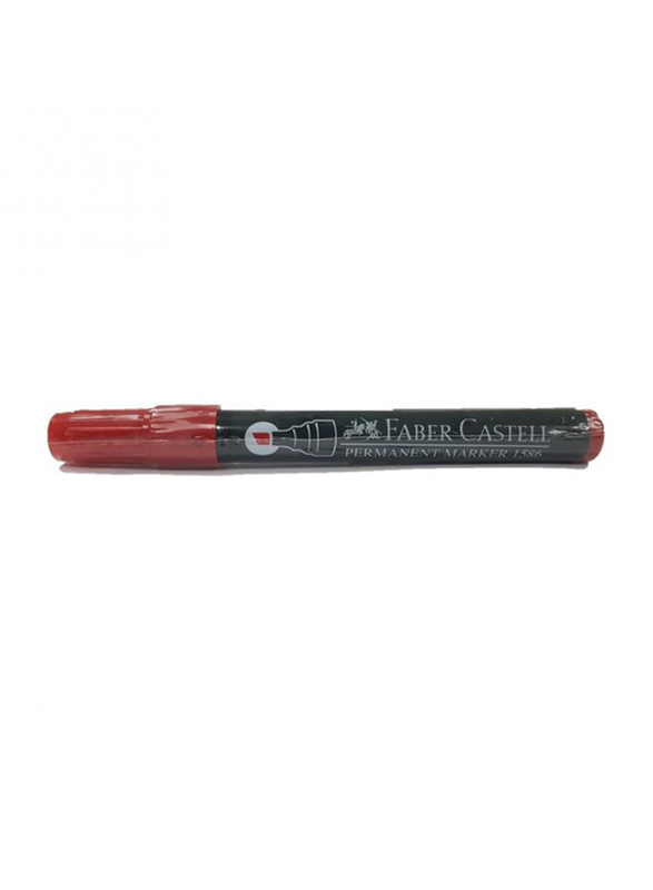 Faber-Castell 1586 Chisel Tip Permanent Marker, Red