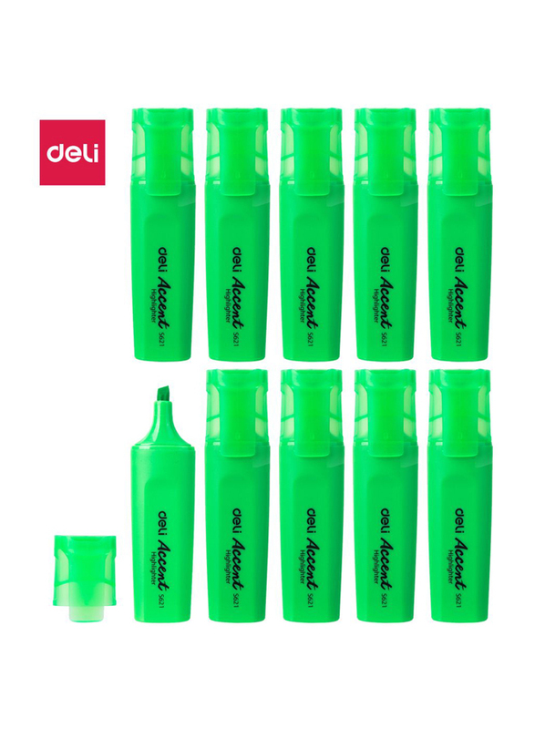 

Deli ES621 Highlighter, 10 Pieces, 1-5mm, Green