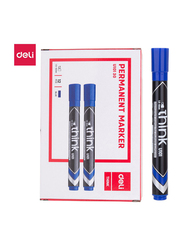 Deli U10130 Permanent Marker, 12 Pieces, 1.5mm, Blue