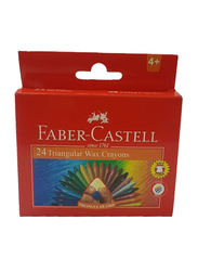 Faber-Castell FC120092 Triangular Grip Wax Crayon, 24 Pieces, Multicolor