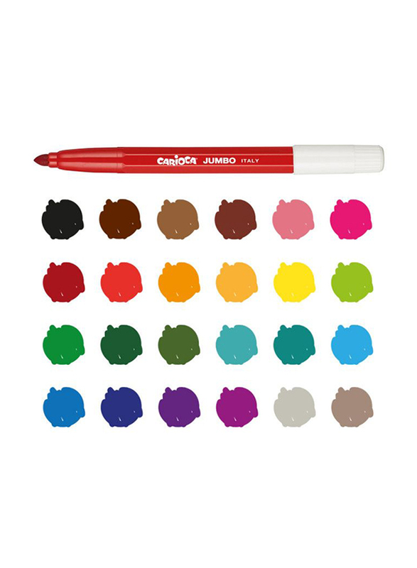Carioca Jumbo Box Felt Tip Colored Pen Set, 24 Piece, Multicolour