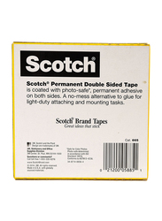 3M Scotch 665-3436 Double Sided Tape, 19mm x 32.9 meters, Yellow