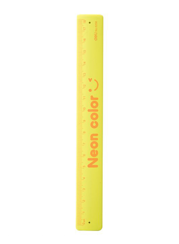 Deli E6206 Neon Color Cartoon Ruler, 180mm, Yellow