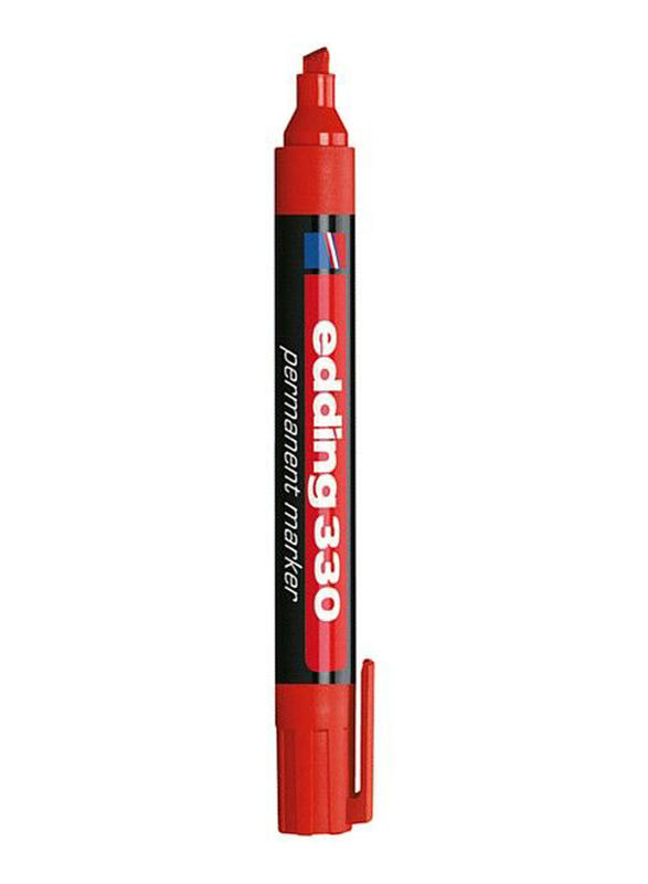 Edding E-330 Permanent Marker with Chisel Nib, Red