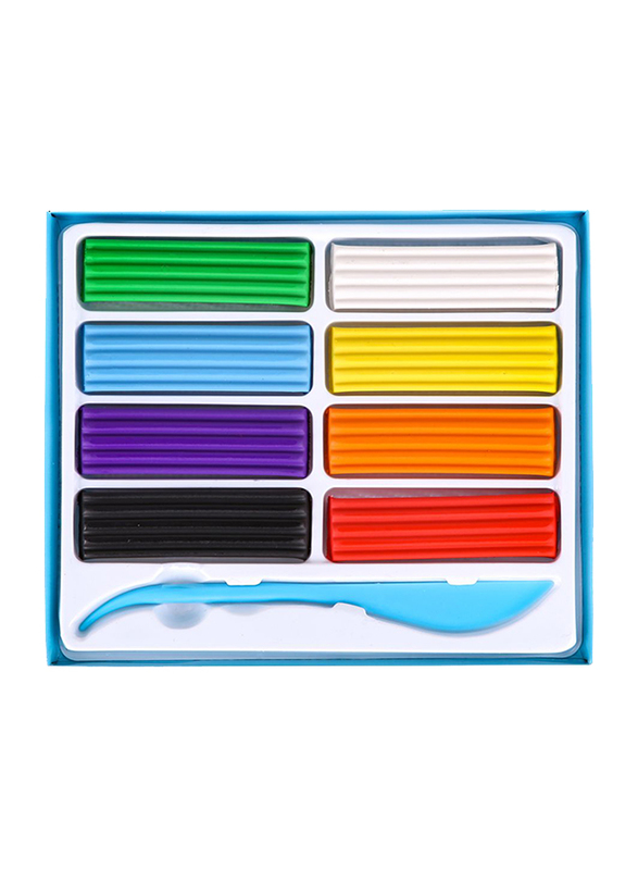 Deli D75120 Plasticine Clay, 8 Pieces, 240 grams, Multicolor