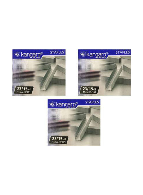 

Kangaro 23/15-H Gun Staple Pins, 15mm, 1000 Pieces, Silver