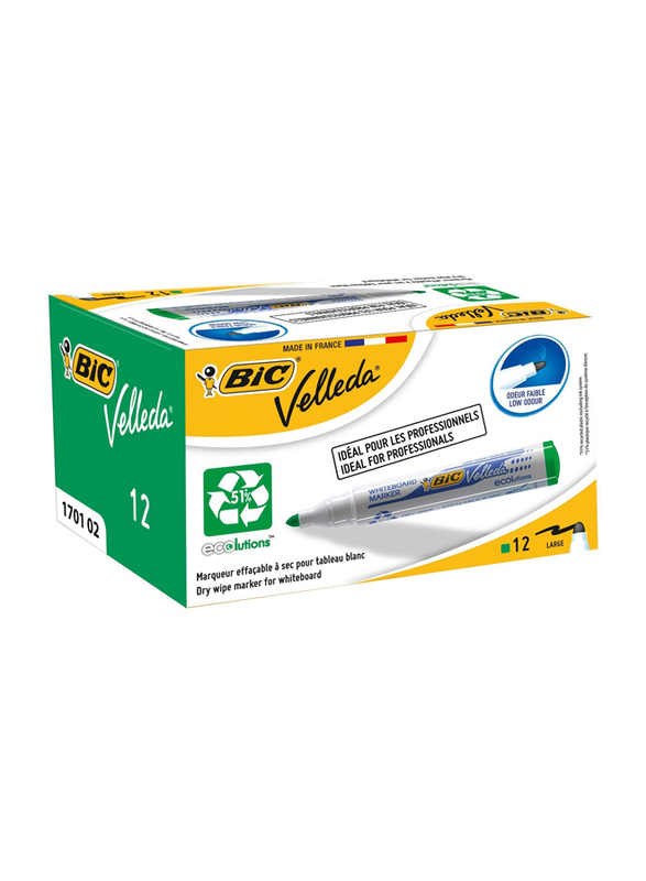 BIC 1751 White Board Marker with Bulletin Tip, Green