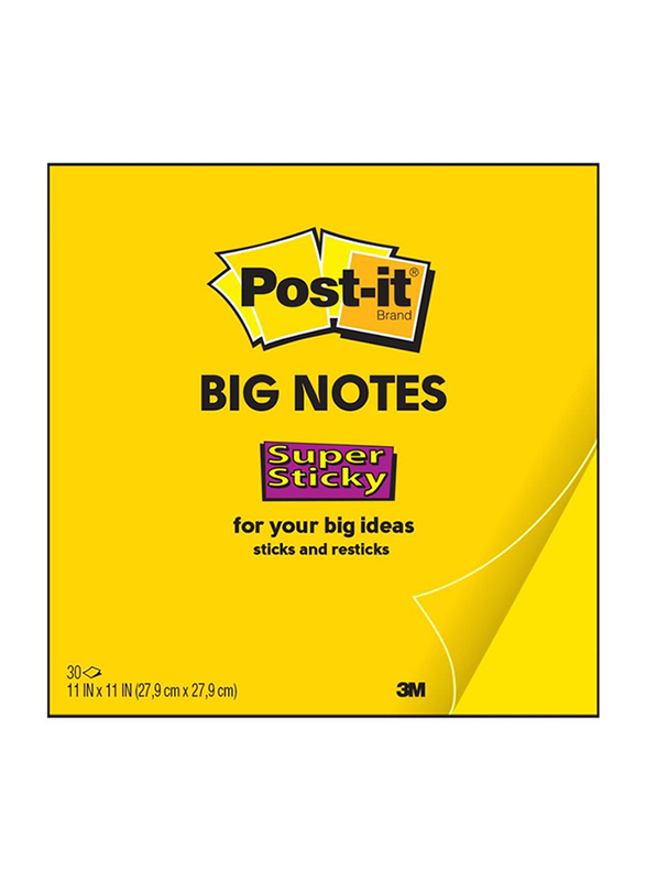 

3M Post-It BN11 Xl Size Super Big Sticky Notes, 279 X 279mm, 30 Sheets, Yellow