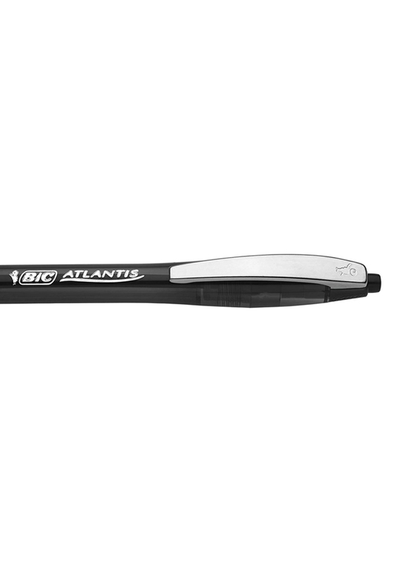BIC Atlantis Soft Retractable Medium Point Ball Pen, Black
