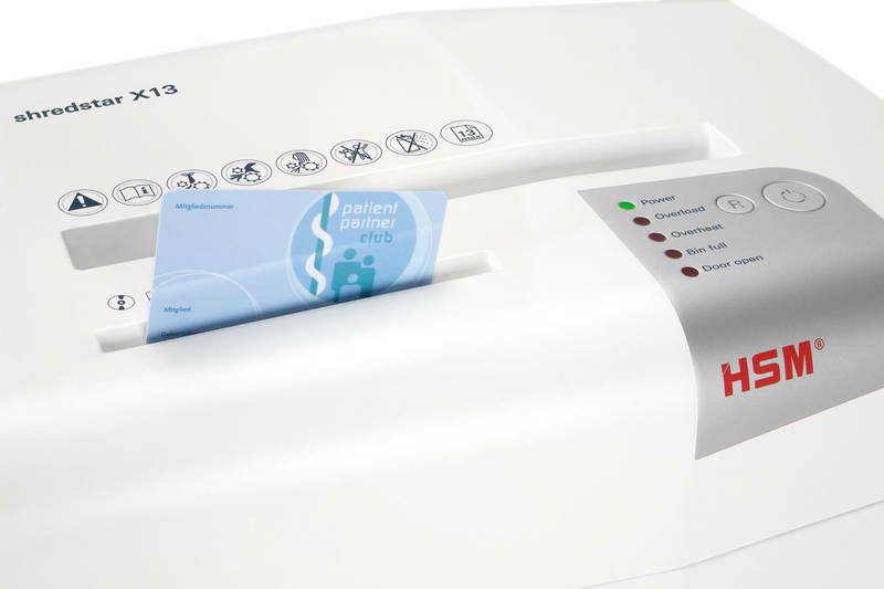 HSM X13 Cross Cut Shredder, 4 x 37mm, 1057, White