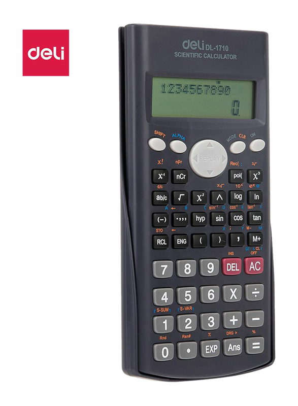 Deli E1710 10 + 2 Digits 240F Scientific Calculator, Black