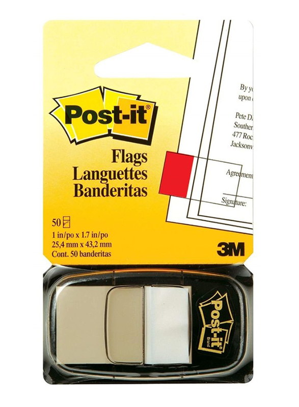 3M Post-It 680-6 Tape Flags, 25.4 x 43.18mm, 50 Sheets, White