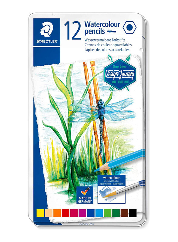 

Staedtler StaEDT Perfumeler Journey ST-14610C-M12 Watercolor Pencils Set, 12 Pieces, Assorted Colors