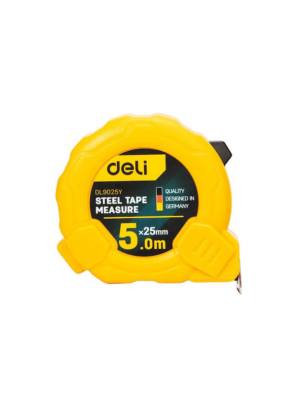 

Deli Measuring Tape, 5m x 25mm, Yellow