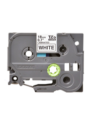Brother TZE-241 Laminated Tape, 18mm, Black on White