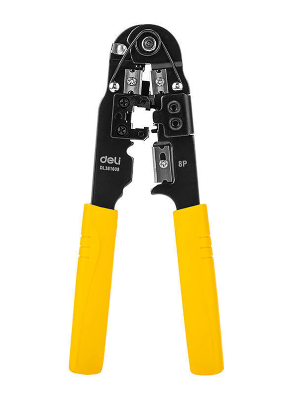 

Deli 205mm 8P Ethernet Crimper, EDL381008, Yellow/Black