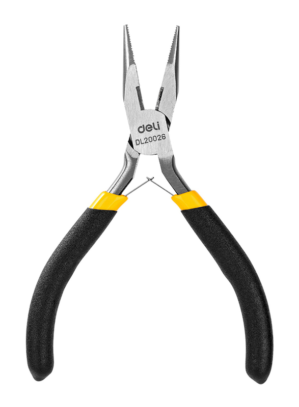 

Deli 5-inch Mini Long Nose Plier, EDL20026, Black/Silver
