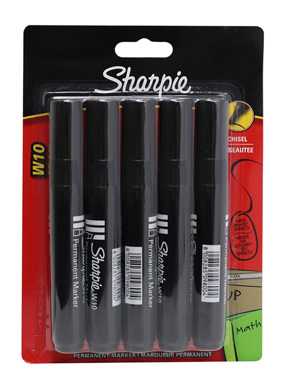 

Sharpie 5-Piece Chisel Permanent Markers, Black