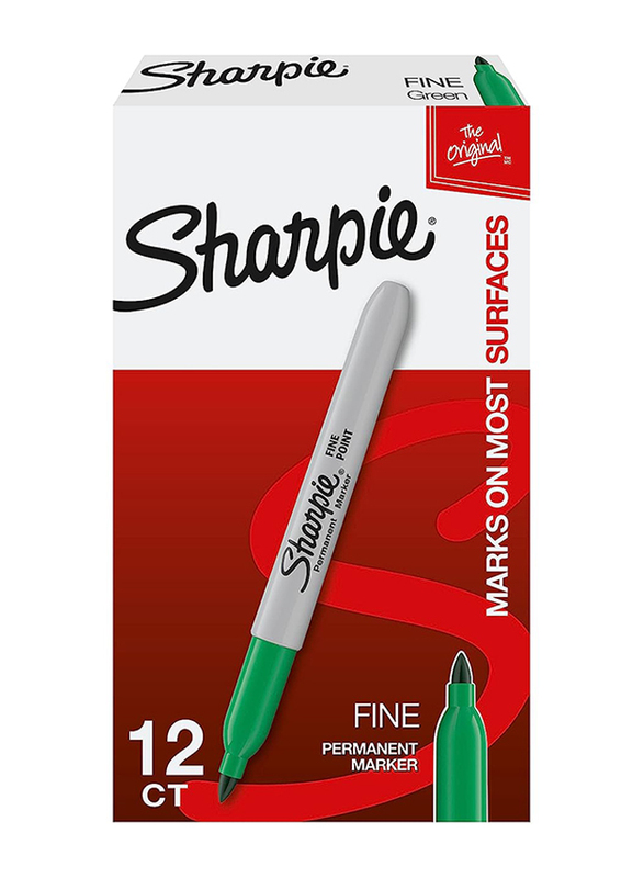 

Sharpie Fine Permanent Marker, 12 Pieces, Green