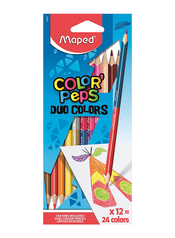 

Maped 12-Piece Color'Peps Triangular Colored Pencils Duo Tip Set, Multicolor