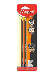 Maped 2-Piece Black'Peps Jumbo Pencil Set with Sharpener, M854041, Black