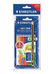 Staedtler 12-Piece Noris 61 Set 6 Pencil Colors with HB Pencil & Eraser, Multicolor