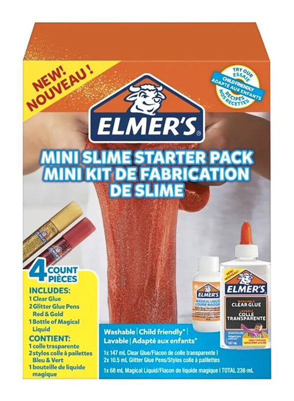 

Elmer's Mini Slime Adhesive Kit, 4 Pieces, Red/Gold